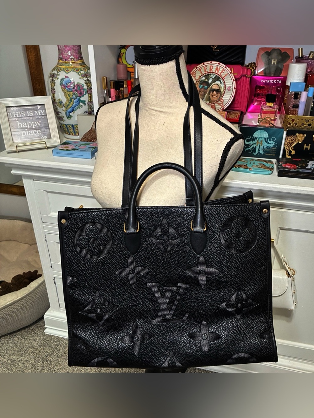 Black Monogram OnTheGo Tote